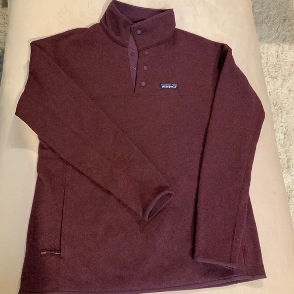 Women’s Sz L Patagonia Better Sweater Pullover 4 snap front Color=Balsamic - Picture 2 of 7